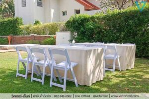 เช่าเก้าอี้พับสีขาว