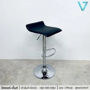 เช่าเก้าอี้บาร์_เบาะหนัง (ปรับสูง-ต่ำได้) สีดำ