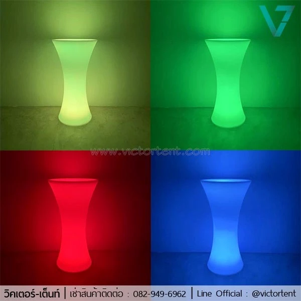 เช่าโต๊ะบาร์ เรืองแสง โต๊ะค็อกเทลมีไฟ LED - Image 2